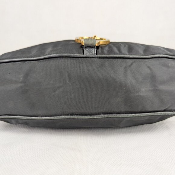 Auth PRADA Milano Tessuto Solid Rayon Nylon Quilted Formal Black Shoulder Bag - Picture 7 of 15